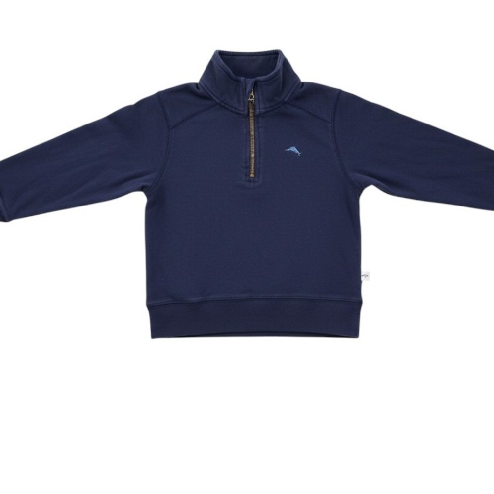 Tommy Bahama Quarter Zip Pullover Kids Size XS 4 Navy Blue Sweatshirt
